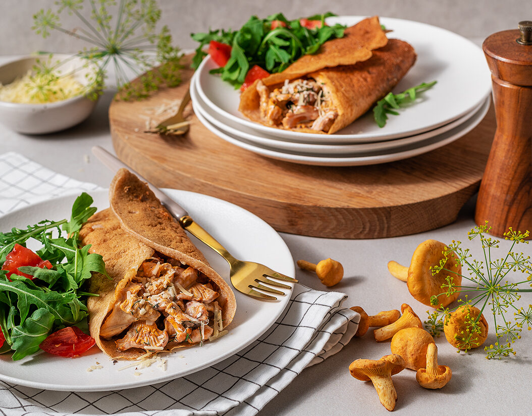 Tarplan Tatrapannkoogid kukeseentega / Buckwheat Pancakes with Chanterelle Mushrooms