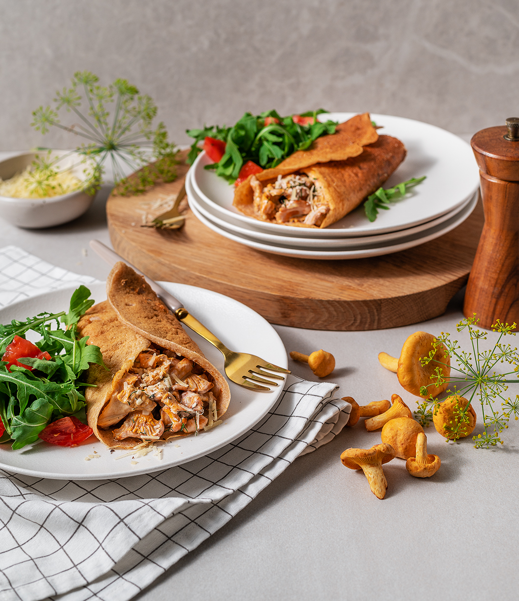 Tarplan Tatrapannkoogid kukeseentega / Buckwheat Pancakes with Chanterelle Mushrooms